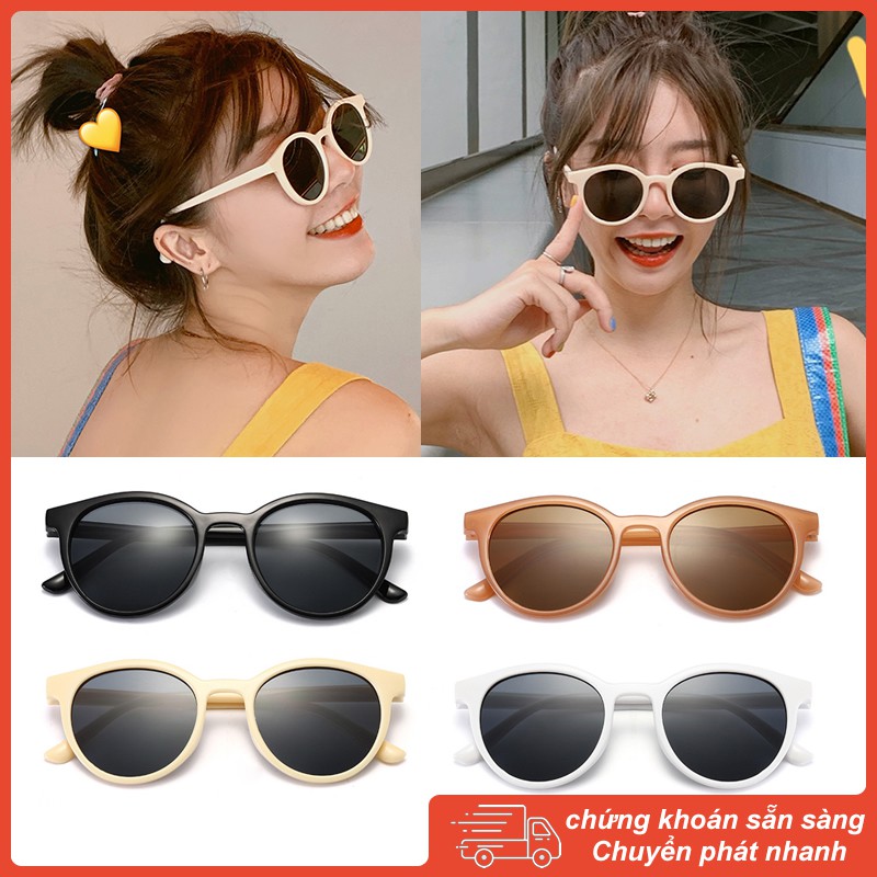 Kính mát tròng tròn thời trang phong cách vintage dành cho nữ UV400