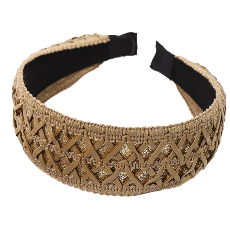 Băng Đô Bện Tóc Bằng Da Nhân Tạo Bản Rộng Thời Trang Hàn Quốc Cổ Điển Cho Nữ