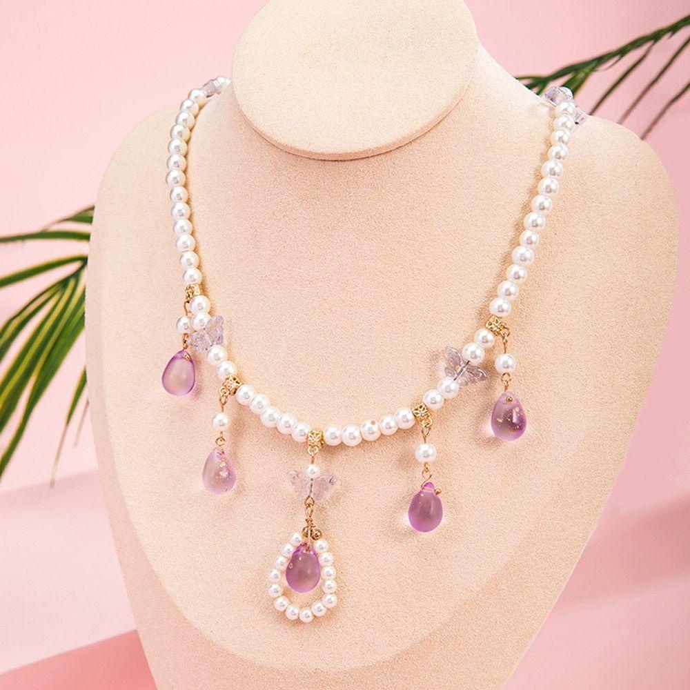 Dây Chuyền Mặt Hình Bươm Bướm Phong Cách Hanfu Thanh Lịch Cho Nữ