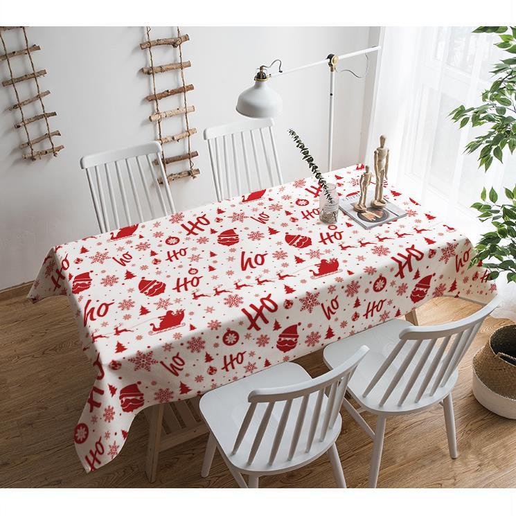 🎄Khăn trải bàn hình chữ nhật chống nước chống dầu phong cách giáng sinh năm mới sáng tạo
