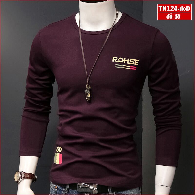 Áo thun nam tay dài ROHSE TN124 vải sợi tre tổng hợp bảo vệ môi trường | BigBuy360 - bigbuy360.vn