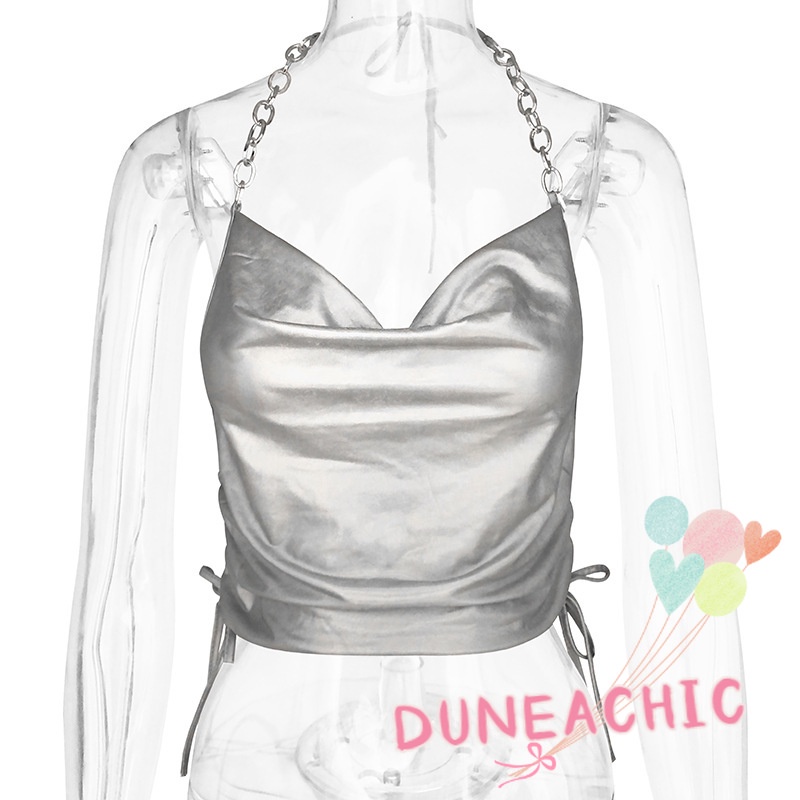 DUNEA Áo Croptop Dây Rút Gợi Cảm Dành Cho Nữ