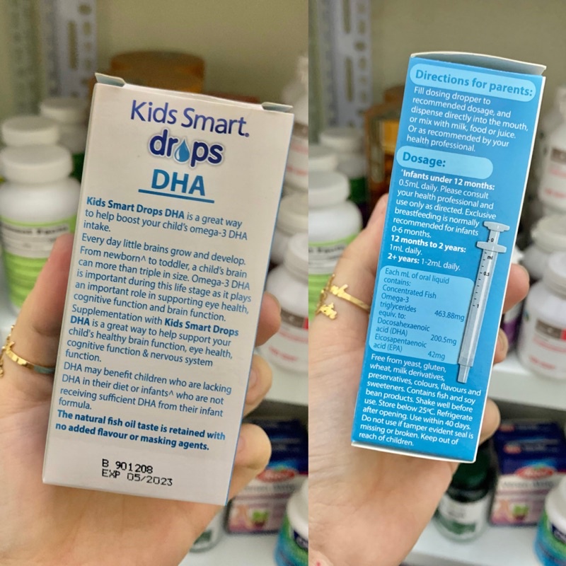 DHA dạng giọt Nature’s Way Kid Smart DHA Drops 20ml Úc Drop