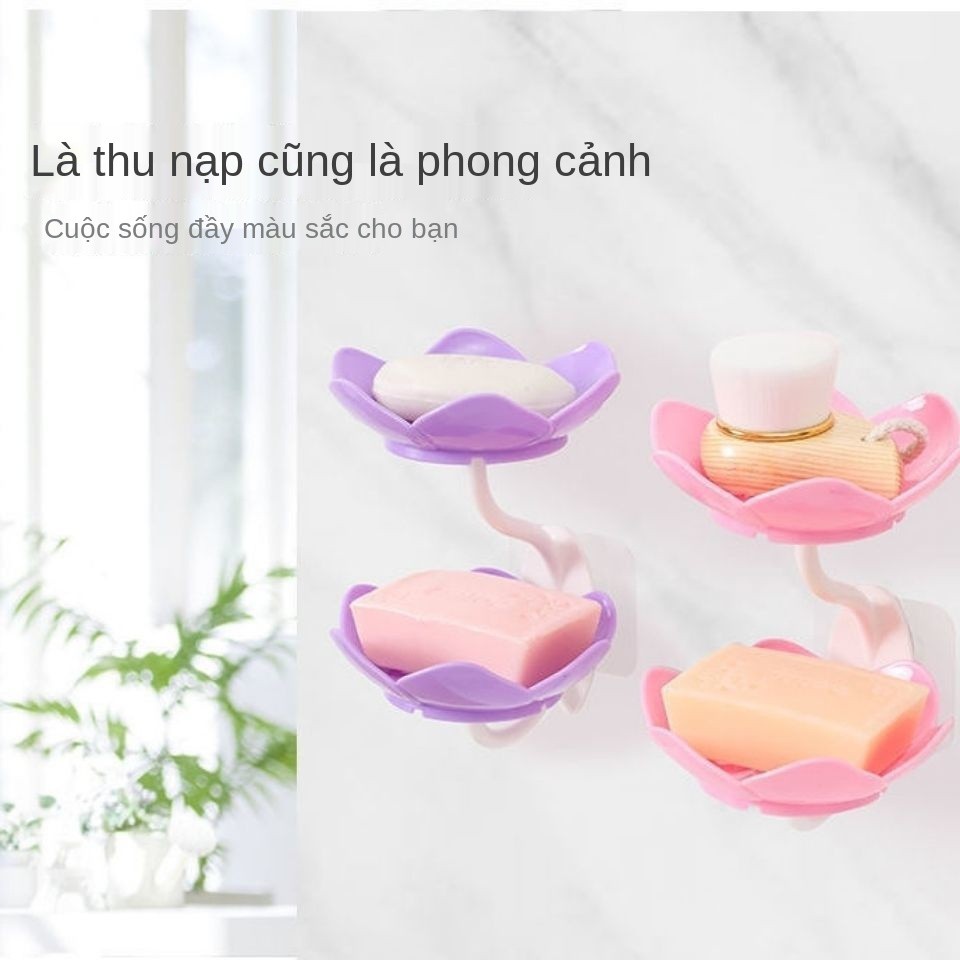 Xà phòng hộp đựng đục lỗ miễn phí, treo tường đôi cống hoa, giặt tắm sáng tạo