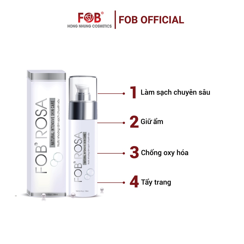 Nước khoáng làn sạch chuyên sâu cho mọi loại da - FOB® ROSA
