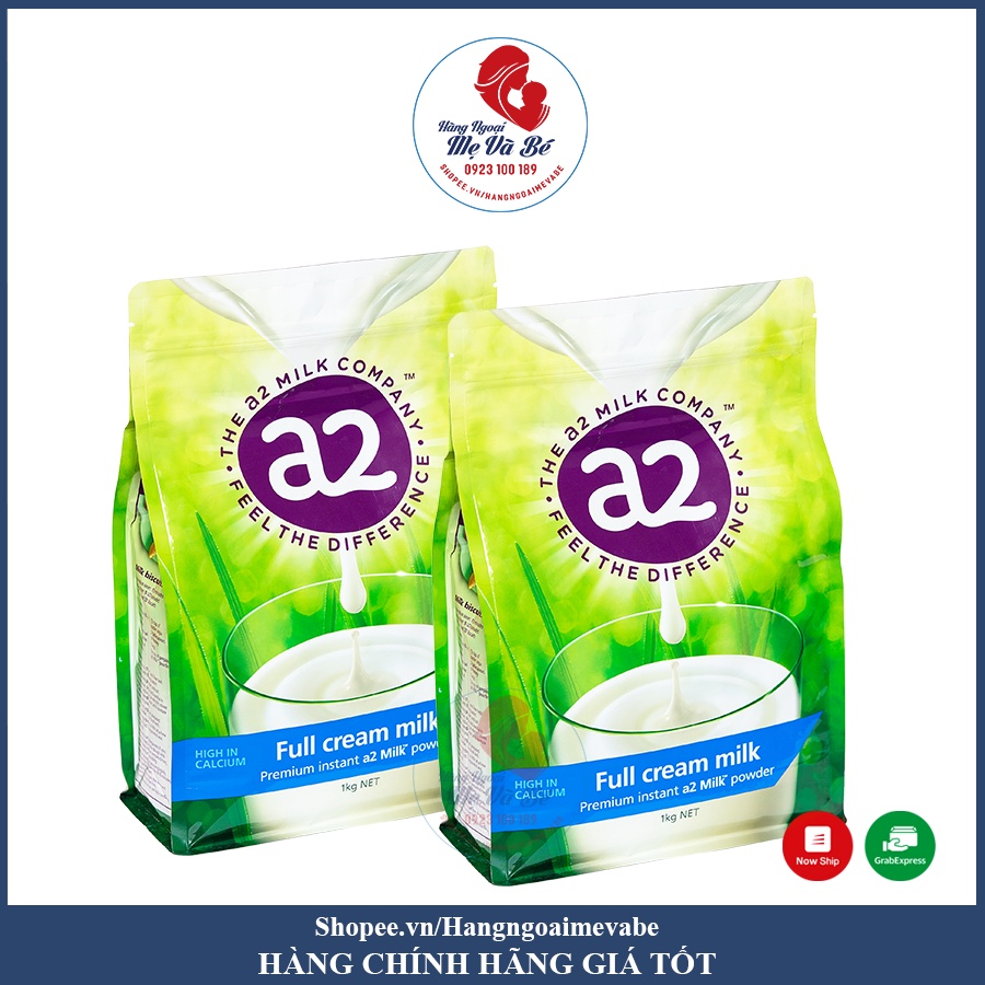 Sữa A2 nguyên kem/tách kem dạng bột - Úc 1kg [Date T7-9/2023]