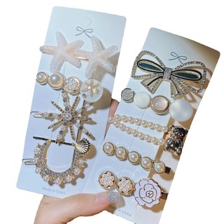 Set 5 Kẹp Tóc Đính Đá Thời Trang Nữ Tính