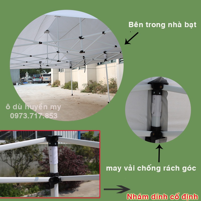 Nhà bạt di động 3x6m Gấp gọn tiện lợi - Tổ chức sự kiện , cưới hỏi , làm gian hàng hội chợ