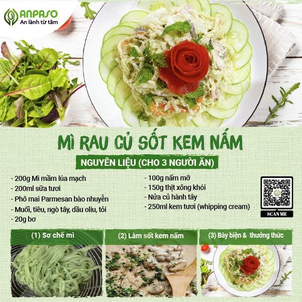 Mì Hữu Cơ Giảm Cân Organic Rau Củ Mầm Lúa Mạch Anpaso, Eat clean, ăn chay, không chiên nóng, tốt cho tiêu hóa 300g