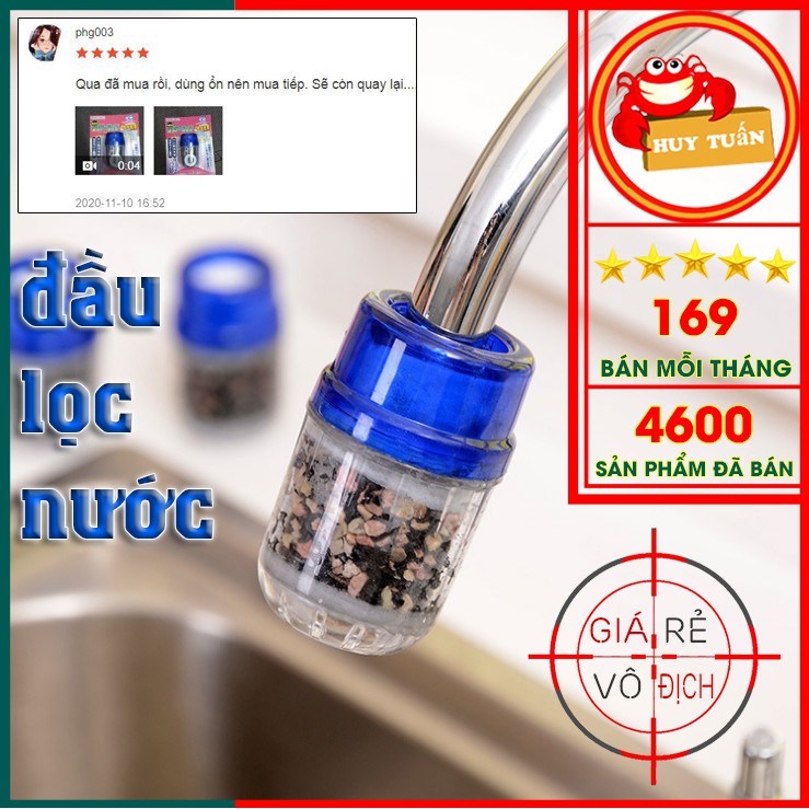 Đầu lọc nước tại vòi than hoạt tính - lọc cặn bẩn, loại bỏ độc tố, mùi hôi (DLN01)