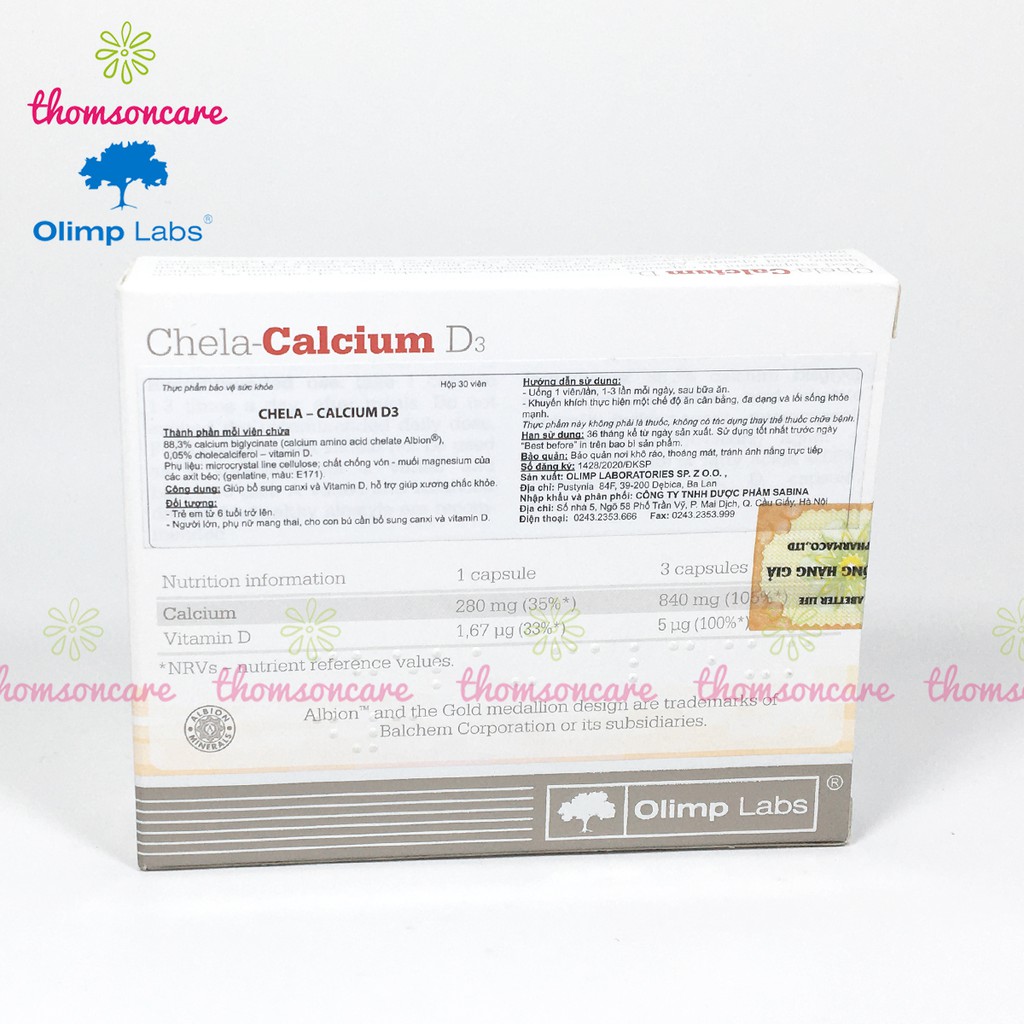 Bổ sung Canxi cho bà bầu Chela Calcium D3 - calci hữu cơ, dễ hấp thu, không gây táo bón, nhập khẩu chính hãng