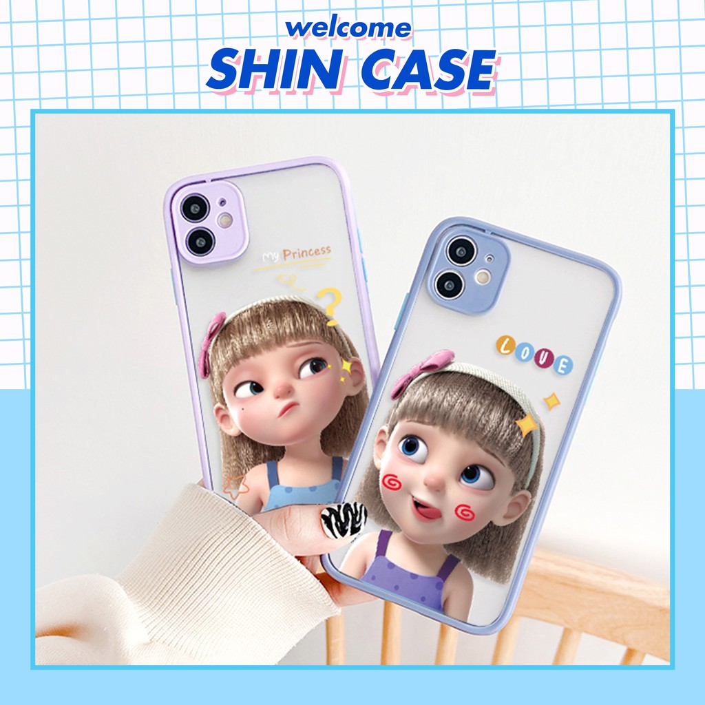 Ốp lưng iphone Baby Girl nhám viền nổi cong 6/6plus/6s/6splus/7/7plus/8/8plus/x/xr/xs/11/12/13/pro/max/plus/promax