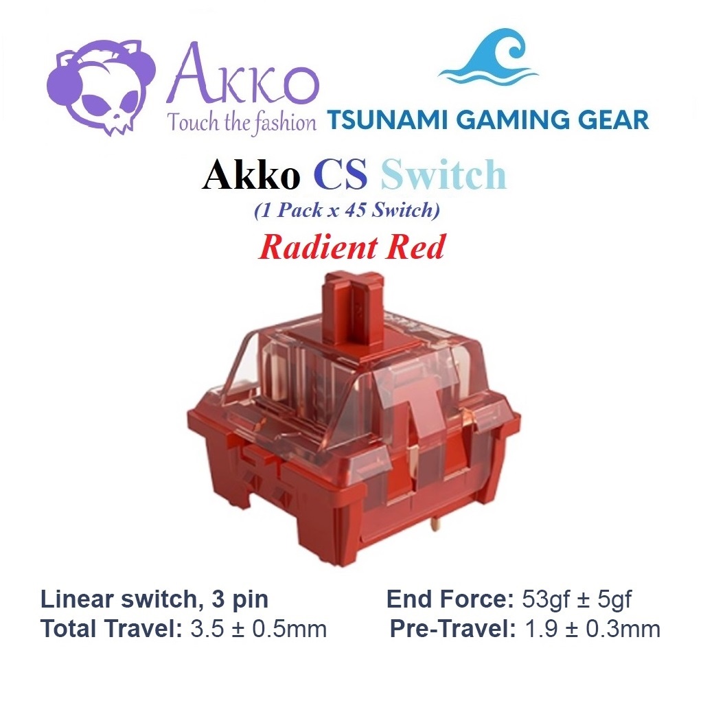 [Mã SKAMSALE03 giảm 10% đơn 200k] Bộ Switch bàn phím cơ Akko CS Switch - Radient Red (45 switch) - Hàng chính hãng