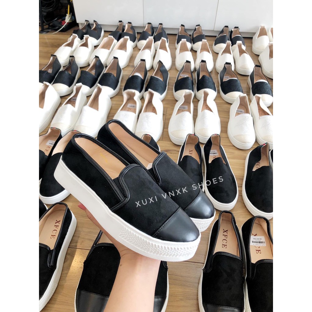 ( ảnh thật ) giày slip on da lộn mũi da | BigBuy360 - bigbuy360.vn