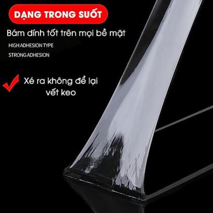 Băng keo dán nano 2 mặt siêu dính trong suốt dày 1mm dài 2m rộng 3cm và 5cm