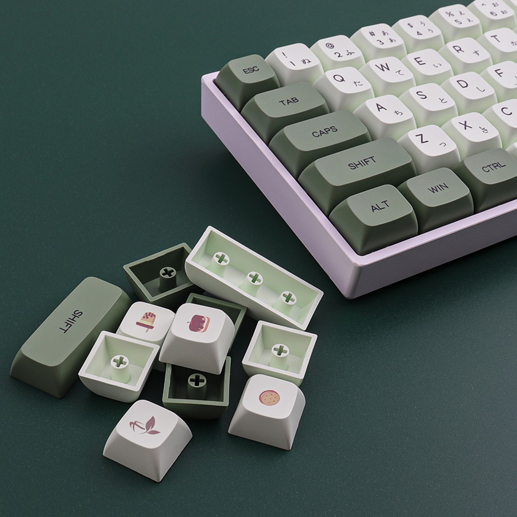 Keycaps, keycaps matcha Nhật Bản 124 Key Sublimation PBT Tương tự XDA Tương tự Cấu hình tương tự Matcha Nhật Bản Keycaps cho Cherry MX Bàn phím cơ Bàn phím chơi game keycaps