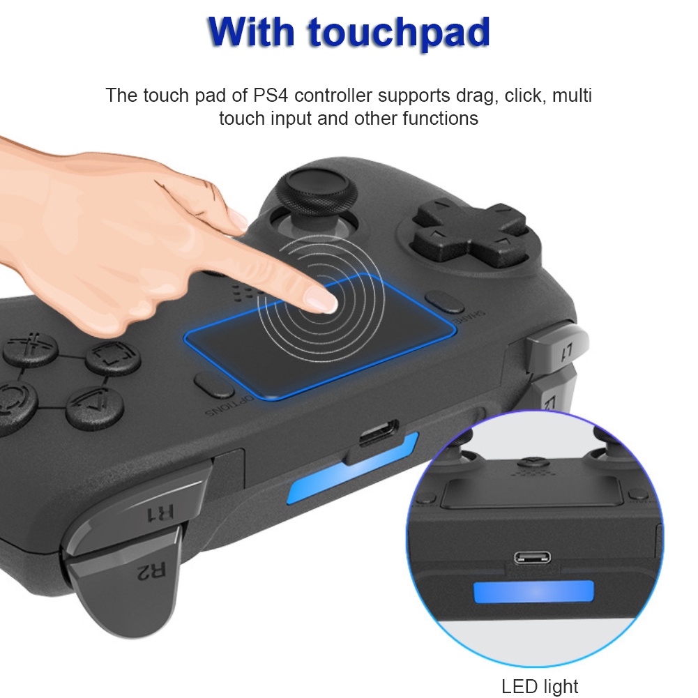 Tay Cầm Chơi Game Ps4 Tương Thích Bluetooth Cho Tay Cầm Chơi Game Ps4 Hỗ Trợ Lập Trình Macro Rung Kép Okase