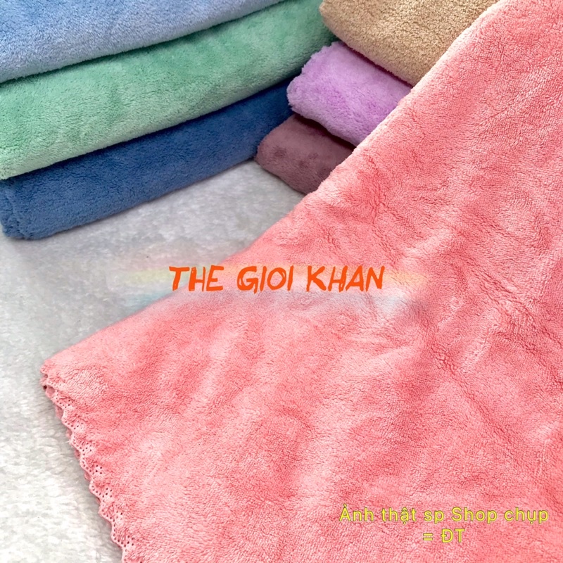 Khăn tắm khổ lớn 90 x 180cm siêu thấm hút mềm mịn chất nhung sanhoo đejp dành cho cả nam và nữ - khăn tắm đôi