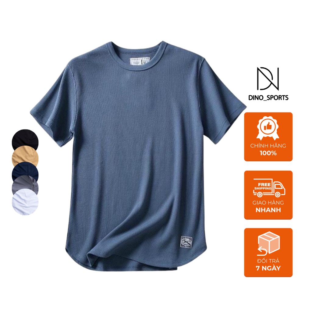 Áo thun nam DINO SPORTS áo phông nam tay ngắn cổ tròn chất thun cotton tổ ong xuất nhật co giãn 4 chiều