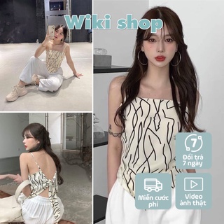 Set bộ áo yếm be hai dây mix quần jogger trắng ống suông - Set bộ đồ mix sẵn freesize giá siêu rẻ