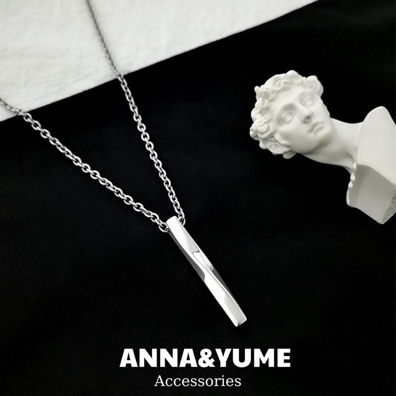 Dây chuyền unisex, vòng cổ unisex hình thanh trụ basic phong cách đơn giản cho nam nữ