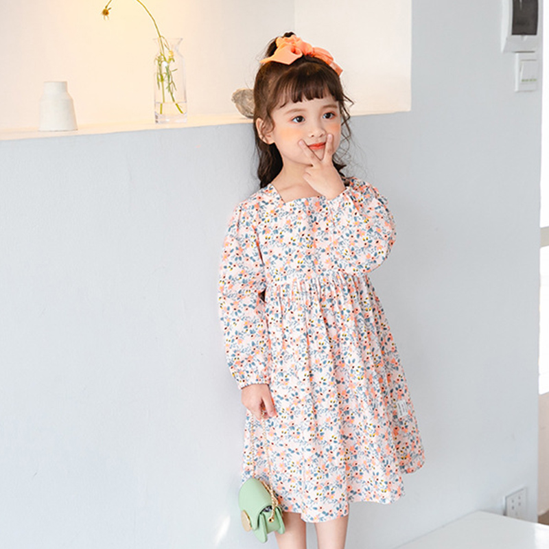 Đầm Hoa Tay Dài Xinh Xắn Dành Cho Bé Gái