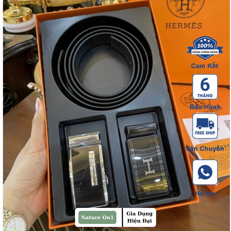 Thắt Lưng Nam 2 Mặt Da Bò Cao Cấp Full Hộp H. M - Tặng Kèm 2 Mặt Hợp Kim Phong Cách Đầy Cá Tính Lịch Lãm