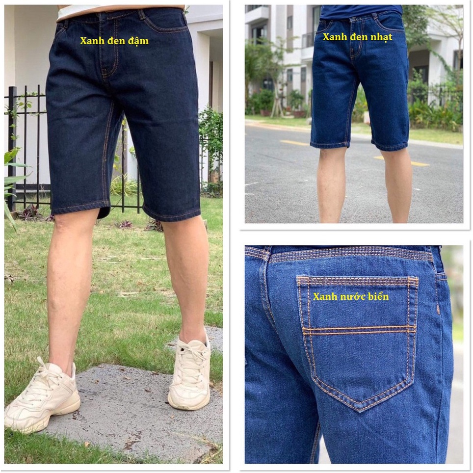 Quần short Jean Nam 03 màu cơ bản chất jean cotton mềm mịn Form chuẩn đẹp - có size Bự VG03