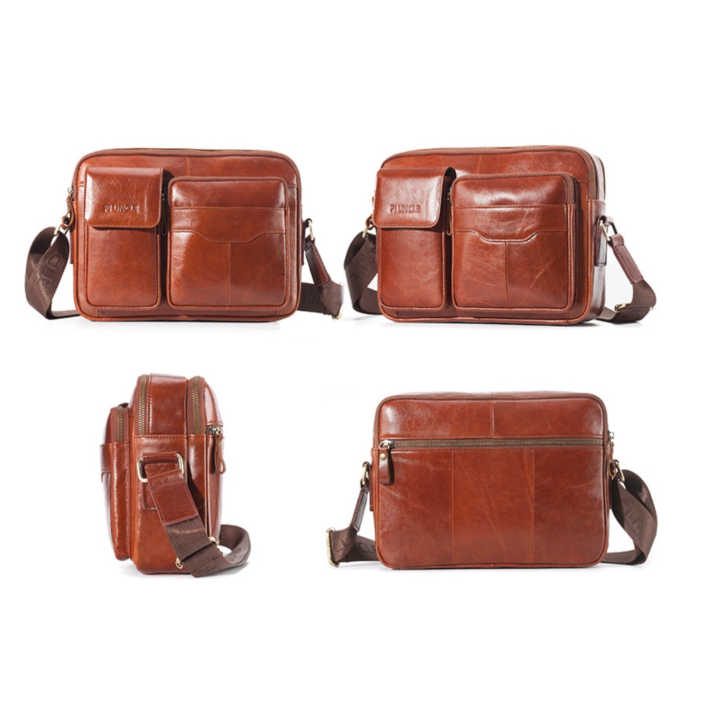 Túi đeo chéo đeo vai nam 100% da bò thật cao cấp phong cách châu âu