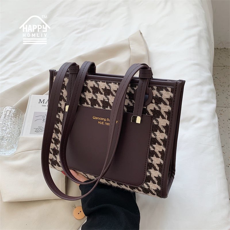 Túi đeo vai HAPPY HOMLIV họa tiết phong cách retro cho nữ
