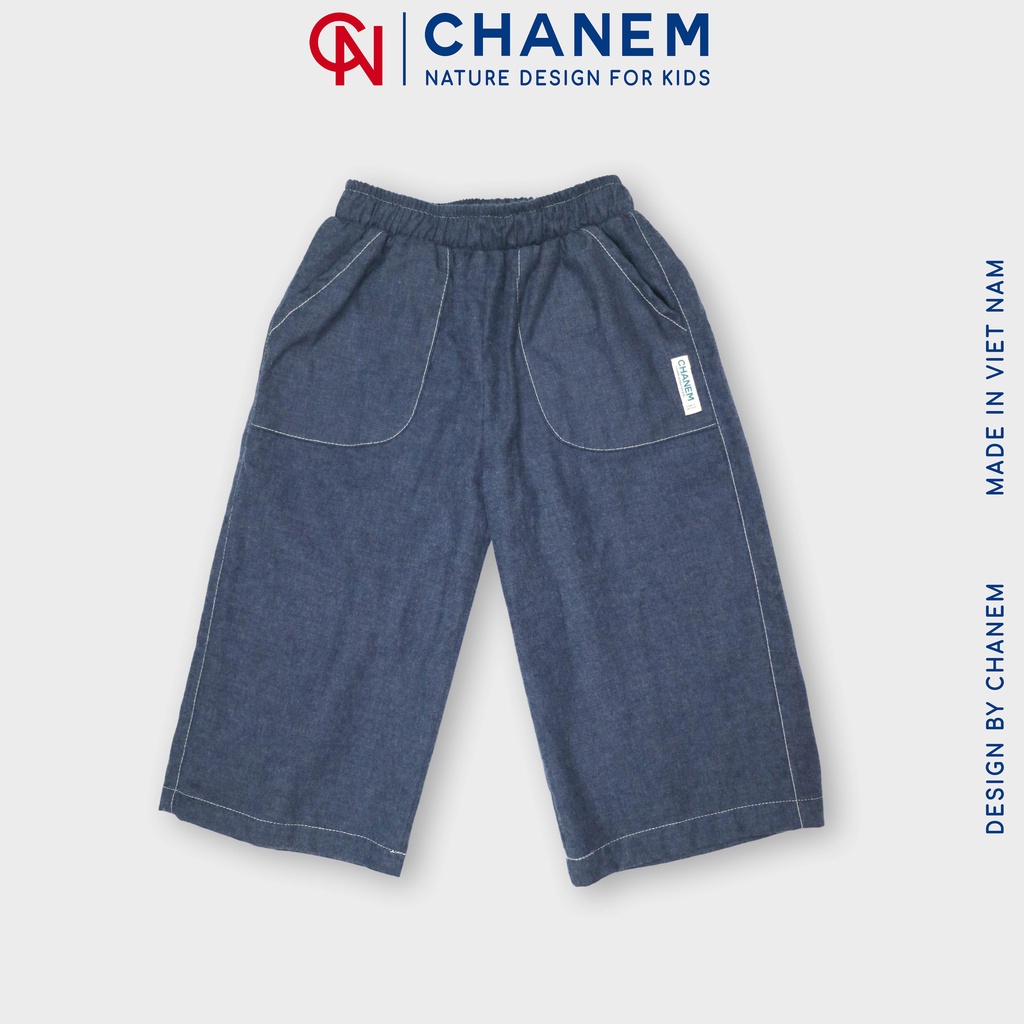 Đồng phục học sinh CHANEM cho bé trai (3-10 tuổi) Áo trắng phối lá móc thủ công độc đáo phối quần dài 2 túi khỏe khoắn