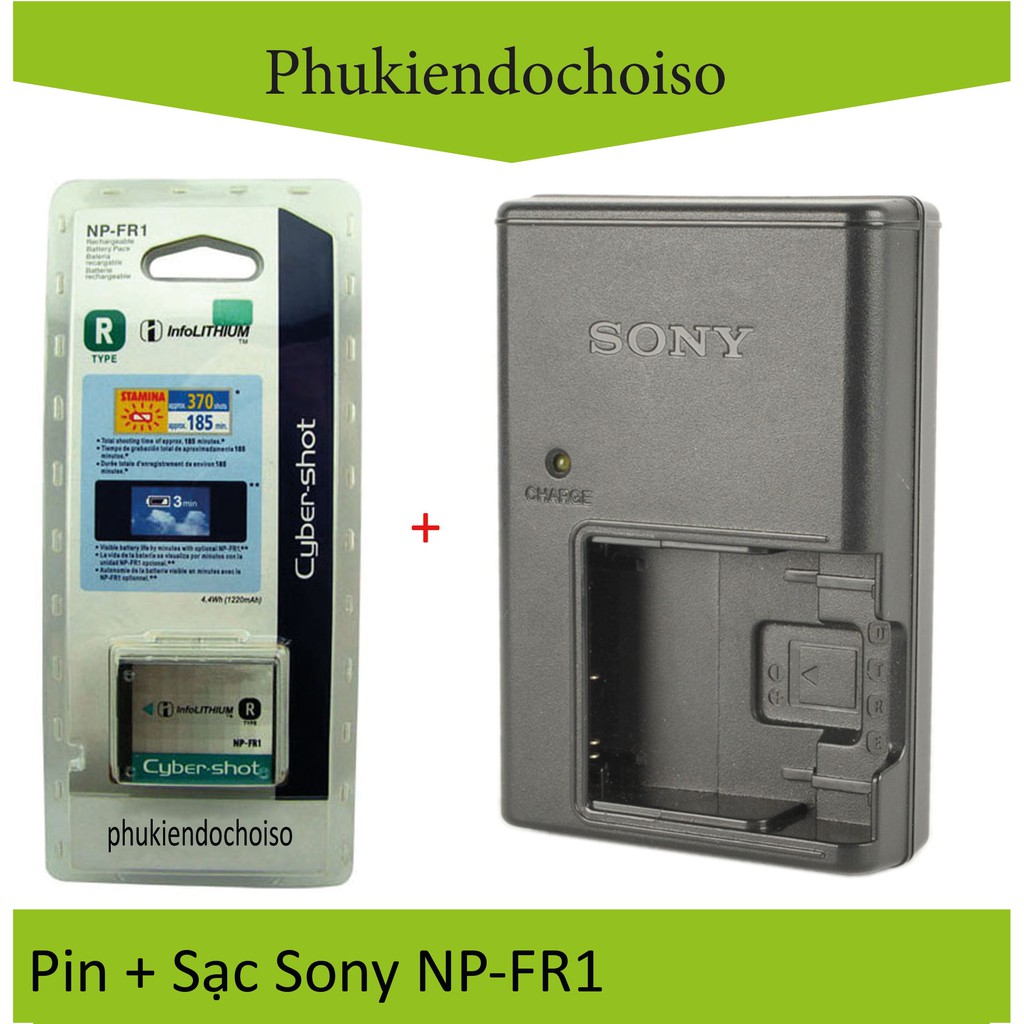 Bộ Pin Sạc thay thế 1 Pin 1 Sạc máy ảnh Sony NP- FR1