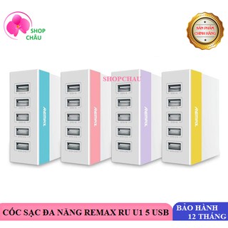 Cốc sạc nhanh remax ru u1 5 cổng chính hãng i bh 12 tháng