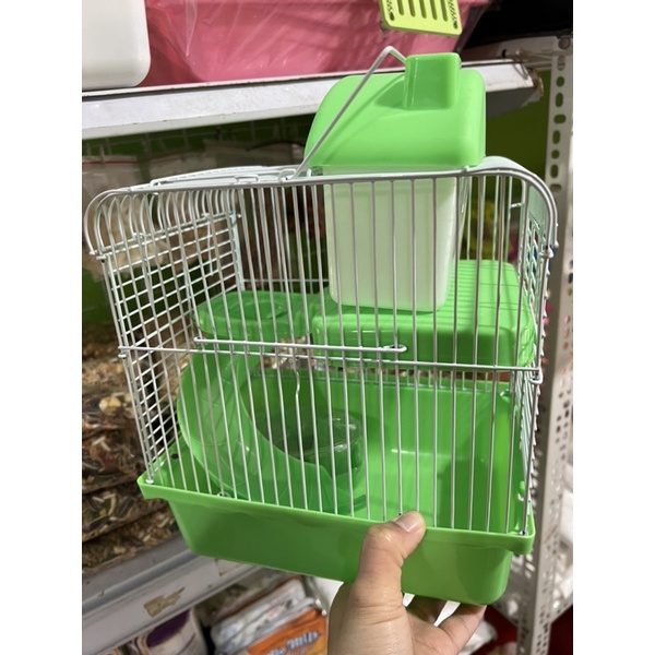 Lồng nuôi chuột Hamster 2 tầng loại nhỡ 24 x 17 x 30 cm giao màu ngẫu nhiên - PET&amp;JOI