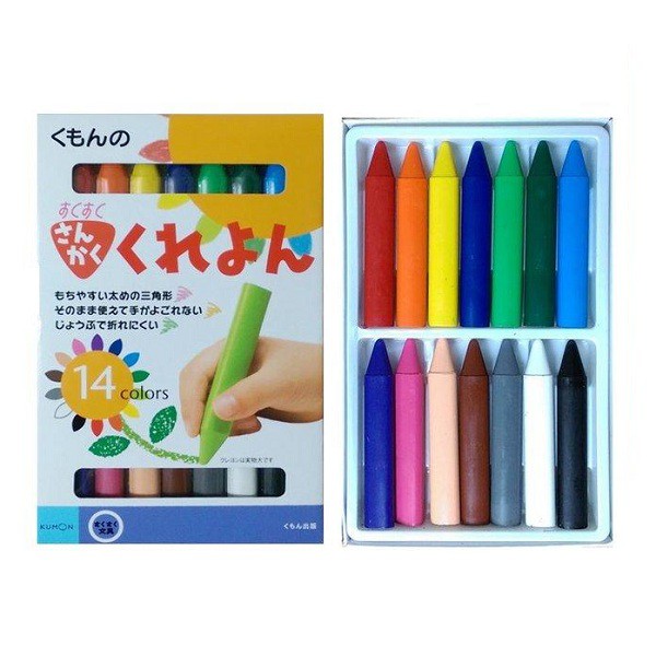 Hộp bút sáp 14 mầu Kumon Nhật Bản dành cho bé từ 2 tuổi trở lên
