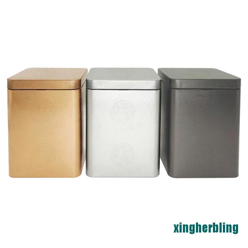 Hộp thiếc hình vuông rỗng đa dụng dùng để đựng trà