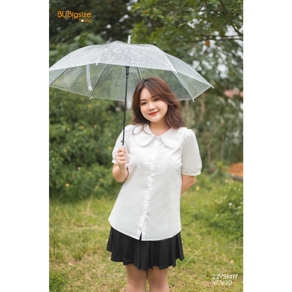 Áo sơ mi dáng rộng phối ren BIGSIZE  - 22YSM17 -