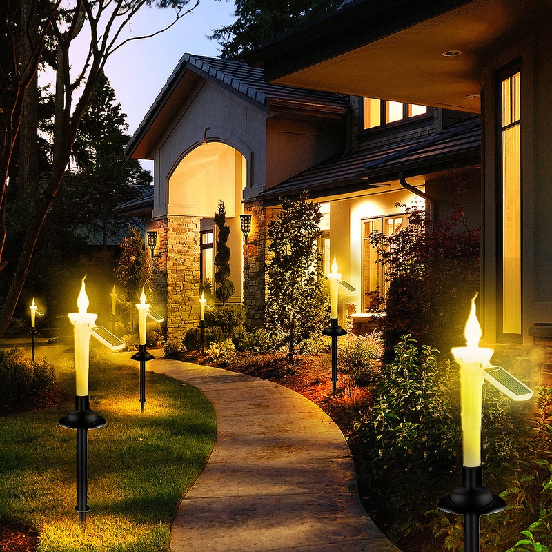 Đèn LED Năng Lượng Mặt Trời Chống Thấm Nước Hình Cây Nến Trang Trí Sân Vườn/Nhà Cửa/Tiệc Cưới/Năm Mới