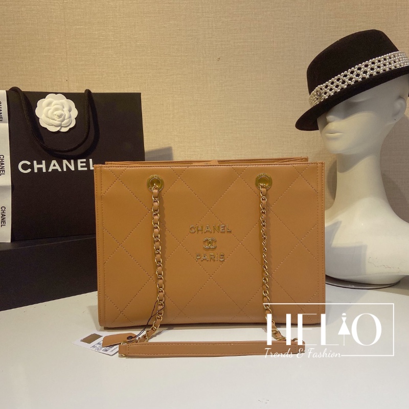 Túi Chanel shopping dáng mới 2020 siêu đẹp _ Trắng/ Ghi/ Nâu/ Đen _ HE231
