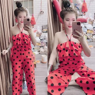 Set Thiết kế Cổ Yếm Chấm Bi