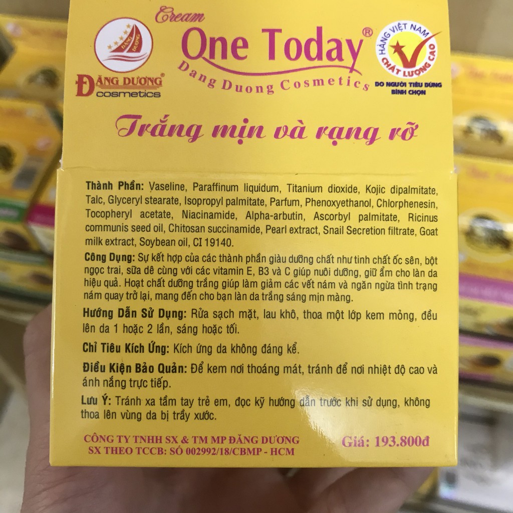 Kem ốc sên ngừa nám cao cấp One Today Vip 15g