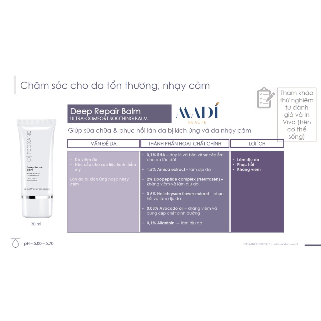 Kem Dưỡng Ẩm, Phục Hồi Da, Teoxane Deep Repair Balm 30 Ml - Hàng Công Ty