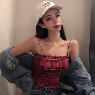 áo thun 2 dây caro ôm body cực sang chảnh