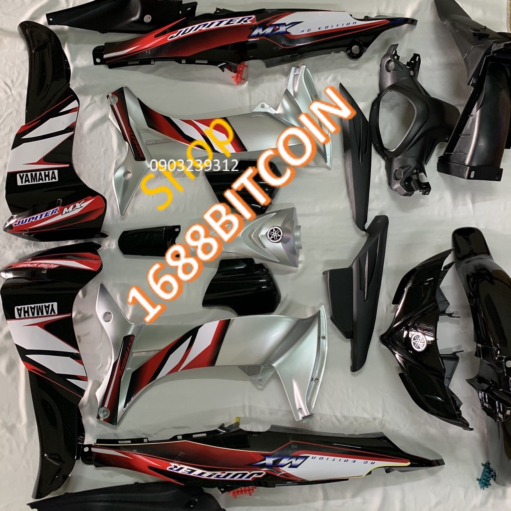 Bộ dàn áo xe JUPITER MX màu ĐEN BẠC--vỏ nhựa xe Jupiter GRAVITA -nhựa nguyên sinh cao cấp