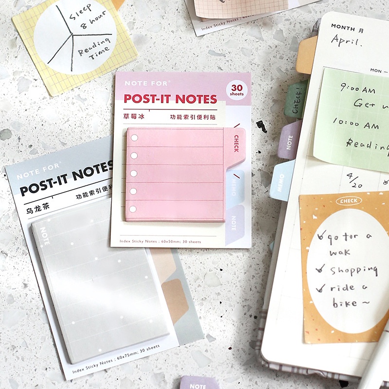 [Mã LIFEBOOK2 giảm 10% đơn 0Đ] Giấy Note - Set 30 Tờ Giấy Note Daily Simple Thương Hiệu NOTE FOR