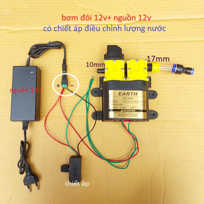 Máy bơm phun sương ,máy bơm nước đôi tăng áp lực nước mini