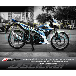 Tem rời Satria xe trắng - tem Xanh GP hot 2021