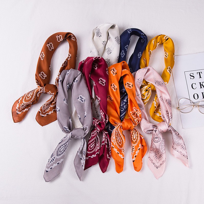 Khăn Lụa Vuông Quàng Cổ Nữ Đẹp - Turban Bandana Quấn Làm Áo BLACKPINK Họa Tiết Chấm Bi Vintage Phong Cách Hàn Quốc