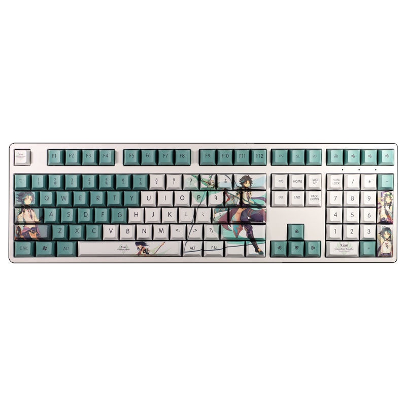 Genshin Impact Keycap Cherry Profile Xiao Theme Keycap Anime Online Game PBT Thuốc nhuộm thăng hoa Bàn phím cơ Keycap 108 Phím