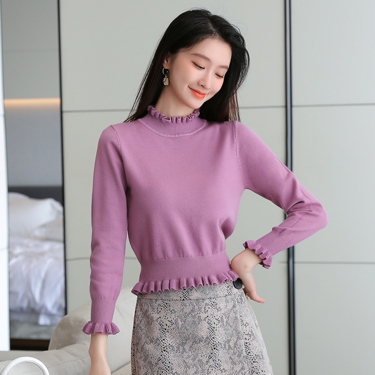 【ZHELIHANGFEI】Áo Dệt Kim Tay Phồng Dáng Ôm Xinh Xắn Thời Trang